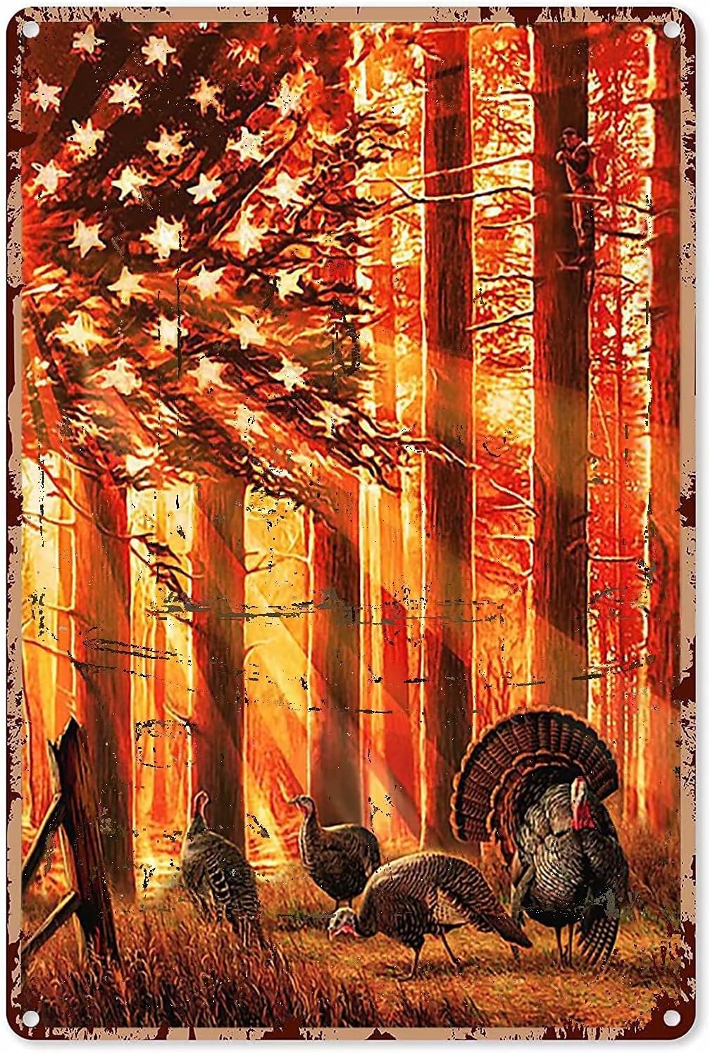 Outdoor Hunting Paintings - Letrero de metal para caza, diseño