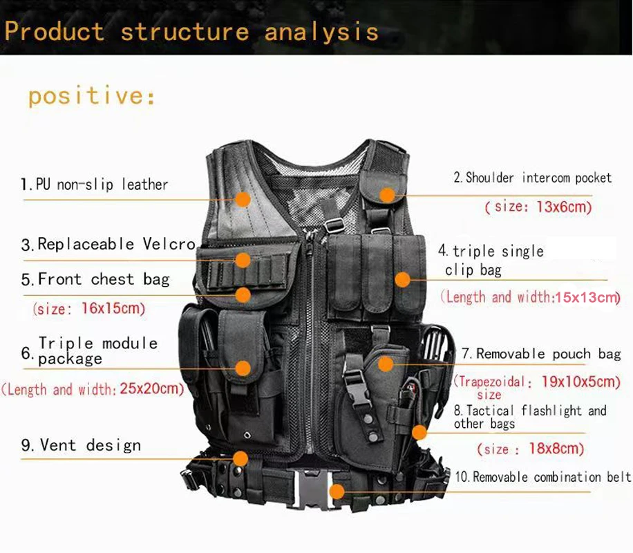 Chaleco táctico Molle ajustabl - Outdoor Hunting Vest reseña y precio