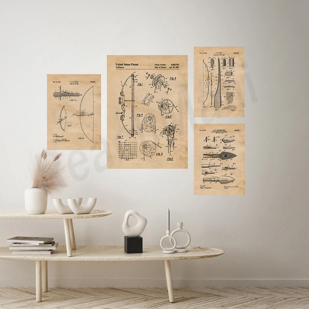 Impresión de patente de arco y - Outdoor Hunting Paintings reseña y precio