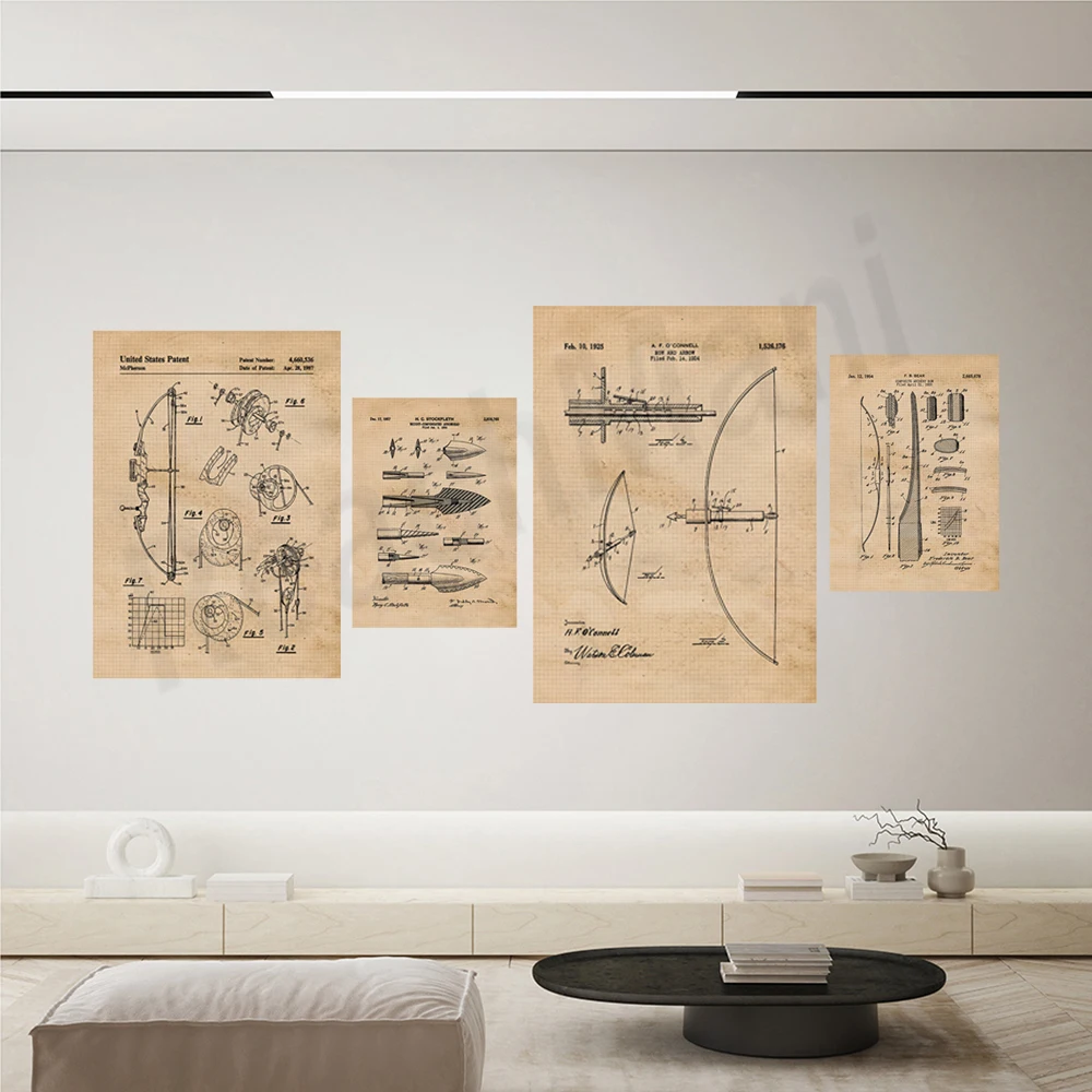 Impresión de patente de arco y - Outdoor Hunting Paintings reseña y precio