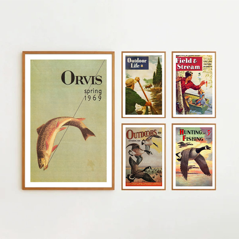 Póster de pesca colorido Vinta - Outdoor Hunting Paintings reseña y precio