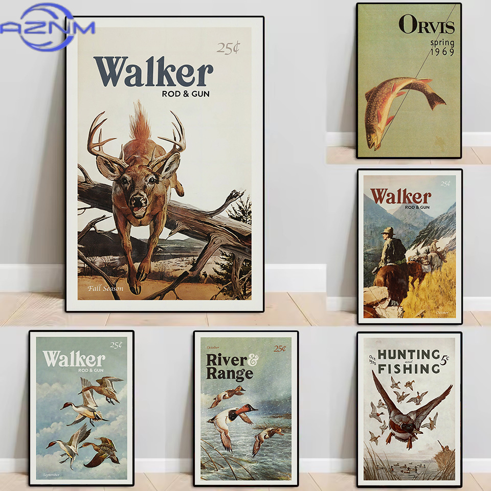 AZNM Póster Retro de Animales  - Outdoor Hunting Paintings reseña y precio