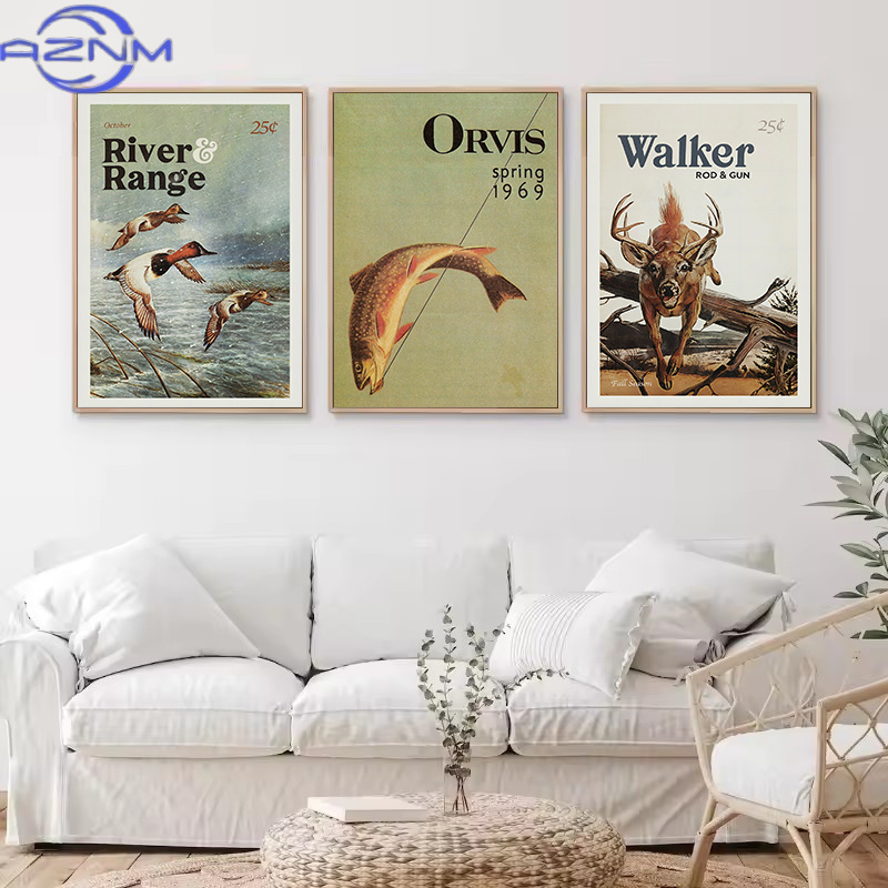AZNM Póster Retro de Animales  - Outdoor Hunting Paintings reseña y precio