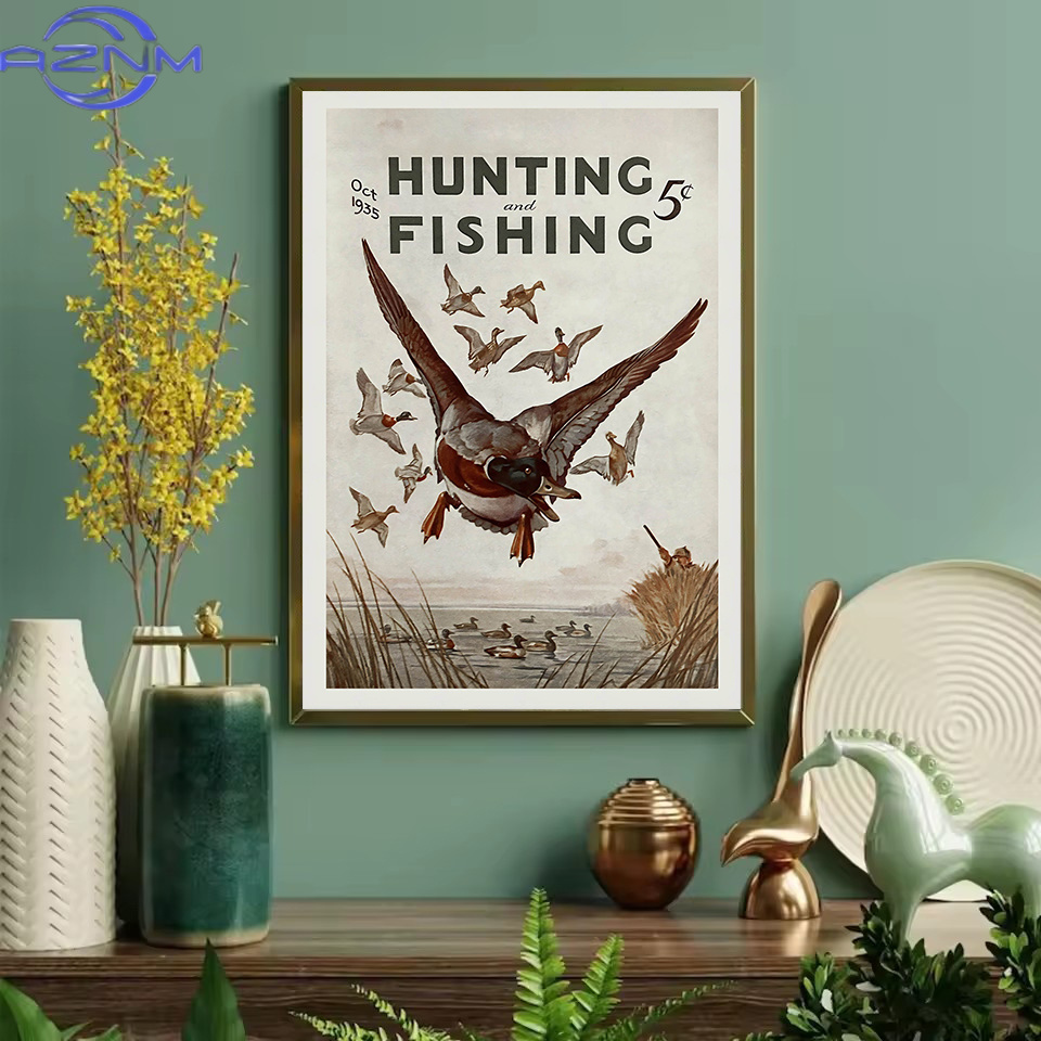 AZNM Póster Retro de Animales  - Outdoor Hunting Paintings reseña y precio